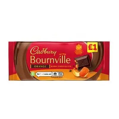 Cadbury Bournville Orange Dark Chocolate Bar 100g (Pack of 18)