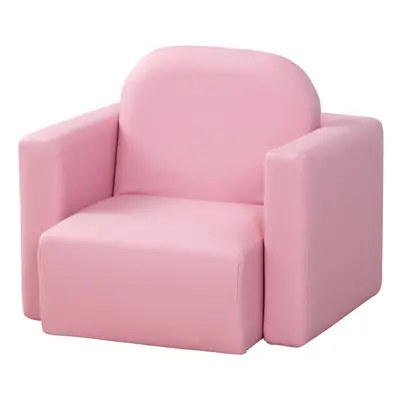 HOMCOM Kids Sofa Set in Child Table and Chair Set Toddler Armchair Pink