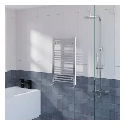 WarmeHaus Straight Heated Towel Rail Radiator Ladder for Bathroom Wall Mounted Chrome 800x500mm