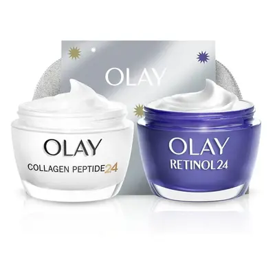 Olay Face Cream Collagen Peptide24 & Retinol24 Night Cream Woman Gift Sets, 50ml