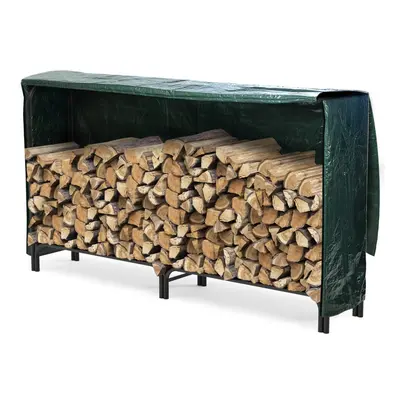 VOUNOT Firewood Log Rack with Cover, Metal Log Store Outdoor, x x cm