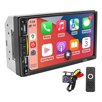 Double Din Car Stereo with CarPlay, 7inch Touchscreen Radio Bluetooth and Backup Camera Phone Mi