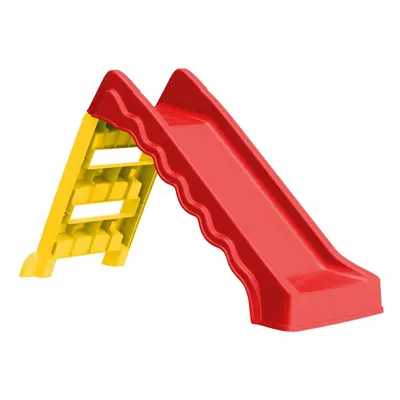 vidaXL Foldable Slide for Kids Indoor Outdoor Red and Yellow Garden Playground