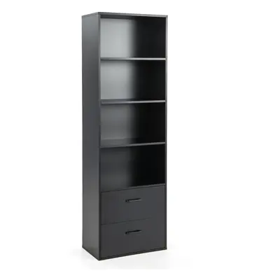 188 cm 6-Tier Tall Bookshelf Freestanding w/4 Open Shelves & Drawers