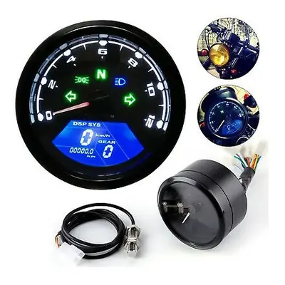 Motorcycle Gauge Digital LCD Tachometer Speedometer Odometer