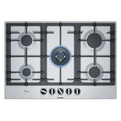 Bosch Serie PCQ7A5B90 75cm Gas Hob - Stainless Steel