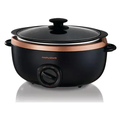 MORPHY RICHARDS Evoke Sear & Stew Slow Cooker - Black & Rose Gold, Black