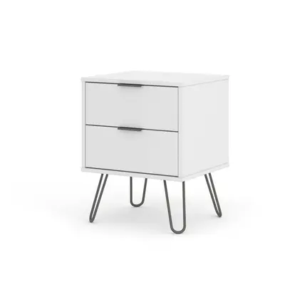 Bedside Lamp Table Cabinet Drawer Bedroom Living Room Storage White