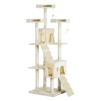 PawHut Condo Furniture Scratcher Post Pet Cat Tree Kitten Bed House Play Toy