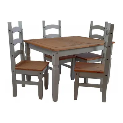 Corona Grey Wax 4'0" Dining Table & Chairs