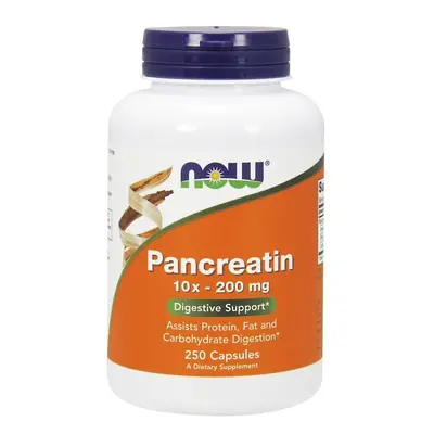 NOW Foods Pancreatin, 10x 200mg , caps