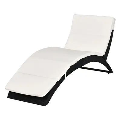 Outsunny Rattan Sun Lounger - Cream