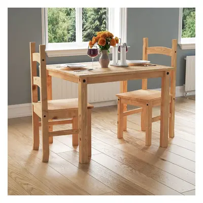 Corona Seater Dining Table Chairs Set Pine Wood