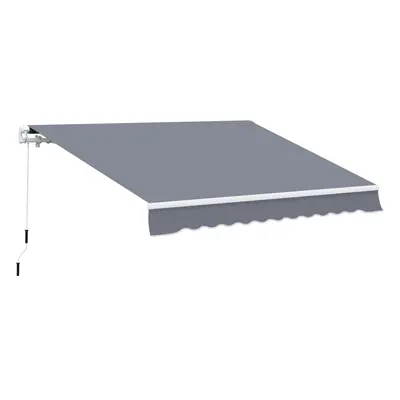 Outsunny Garden Sun Shade Canopy Retractable Awning, x 3(m), Grey