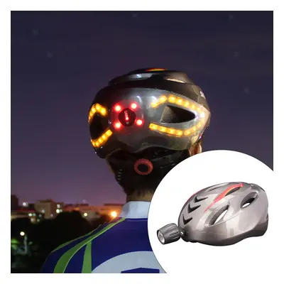 Bike Bicycle Helmet Safety Cap Turn LED Signal Front Rear Light Remote