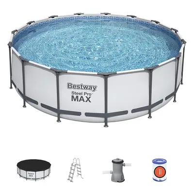 Bestway 15ft x 48" Steel Pro Max Framed Swimming Pool & Filter Pump