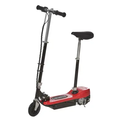 HOMCOM Foldable Powered Scooter 120W w/ Adjustable Seat and Brake, Red