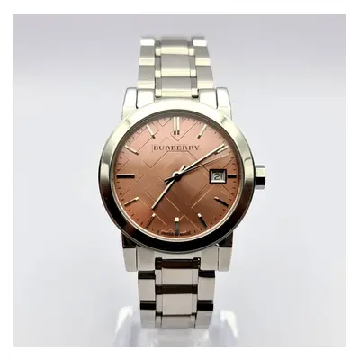 NEW BURBERRY BU9124 STAINLESS STEEL SILVER PINK DIAL LADIES WATCH