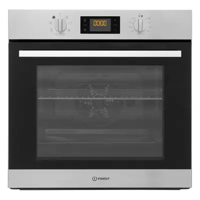 Indesit IFW IX UK oven L Black, Stainless steel