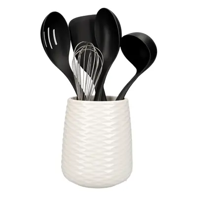 KitchenAid Piece Utensil Set and Holder, Non-Stick and Dishwasher Safe Cooking Tools