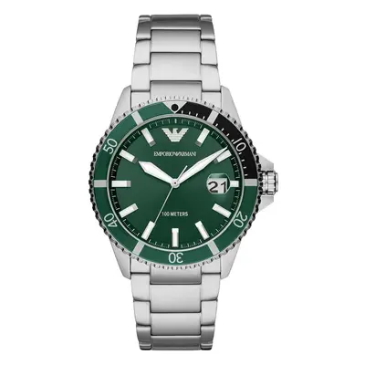 Emporio Armani DIVER AR11338 Men's Classic Watchs Silver&Green