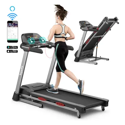 Folding Treadmill 50CM Wide Running Belt With APP Control & Bluetooth