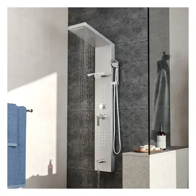 Wall Mount Stainless Steel Shower Panel Tower System with Shelf