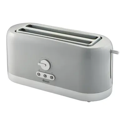 Swan Slice Long Slot Toaster 1400W Variable Browning Control Reheat Defrost - Slate Grey