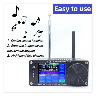 New ATS25Max RDS Function Decoder Si4732 Full-Band Radio Receiver with Spectrum Scanning DSP Rec