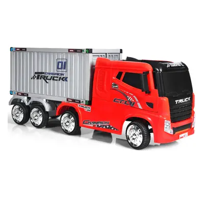 12V Kids Semi-Truck with Container Electric Ride On Car Toy Remote