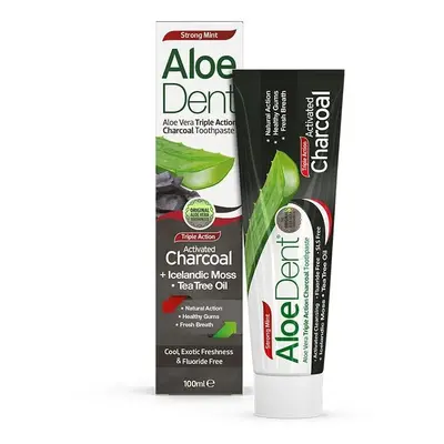 Aloe Dent Aloe vera Triple Action Charcoal Fluoride Free Toothpaste - 100ml X