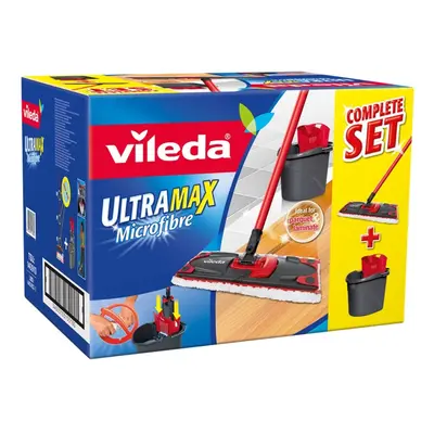 Vileda UltraMax Flat Mop and Bucket Set, Multi-Colour