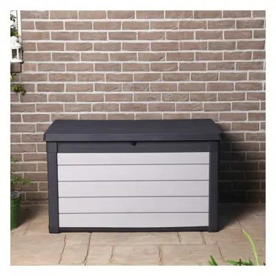 Keter Garden Storage Box 380L Anthracite Outdoor Storage Chest Trunk Organiser