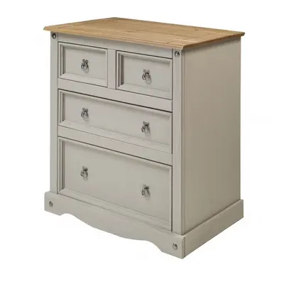 Corona Grey Wax Compact 2+2 Chest Solid Pine Bedroom Furniture