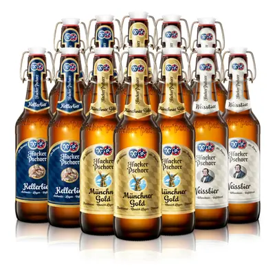 Hacker Pschorr Mixed Case Weissbier, Kellerbier & Gold Pack (12 Pack)