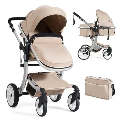 Foldable in Baby Stroller Convertible Pushchair w/Net & Diaper Bag