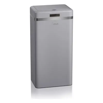 Swan SWKA4500GRN Retro Kitchen Bin with Infrared Technology, Square, Grey, Litre