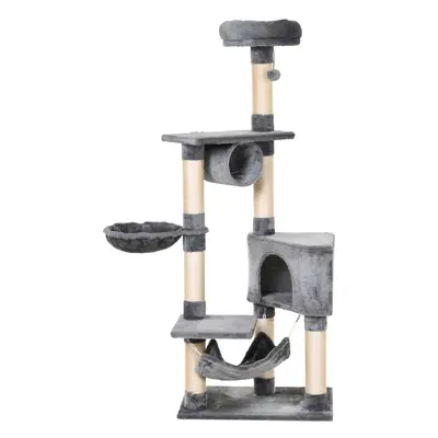 PawHut 150CM Cat Tree Tower Kittens Activity Stand House Scratching Posts