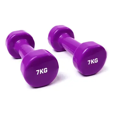 Solid Vinyl Dumbbell Pair 7Kg Purple