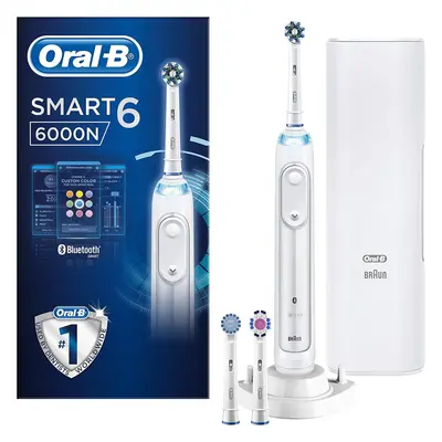 Oral-B Smart 6000N CrossAction Electric Toothbrush, White, Modes