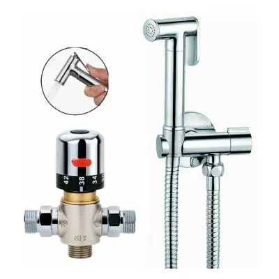 Thermostatic Douche Kit Bidet Toilet Valve With Brass Chrome Shower Spray Head