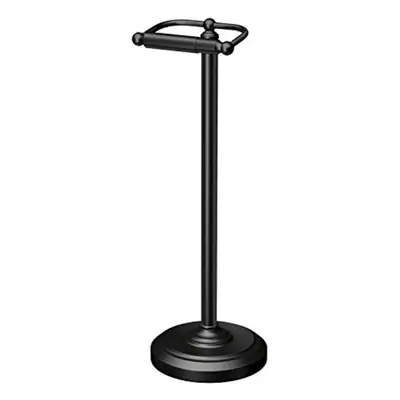 Gatco 1436MX, Freestanding Toilet Paper Holder, 22â H, Matte Black/Flo