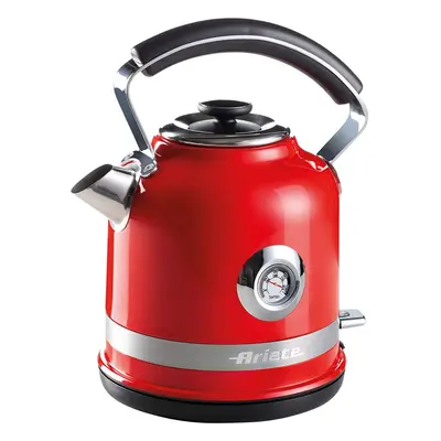 Ariete 2854R Moderna Cordless Electric Kettle, Stainless Steel Body, 1.7 Litre Capacity, Red