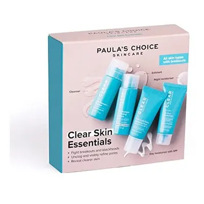 Paula's Choice Clear Skin Essentials Trial Kit - 3-Step Skincare Routine - Cleanse, Exfoliate & 