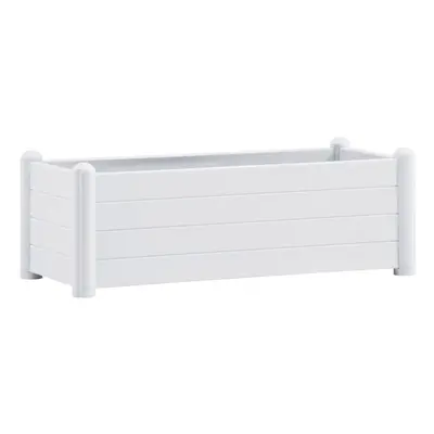 vidaXL Garden Raised Bed PP White Outdoor Patio Planter Planting Plant Box