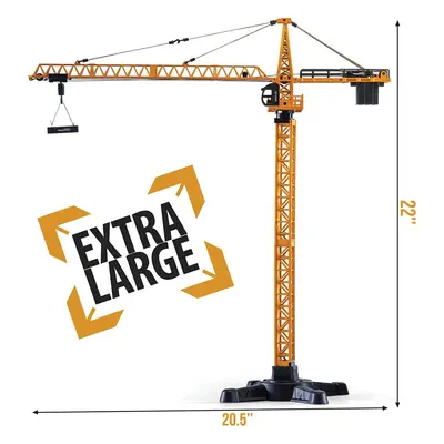 Top Race Diecast Crane Toy For Adults & Kids - Model Construction Toys, Die-Cast Models Suitable