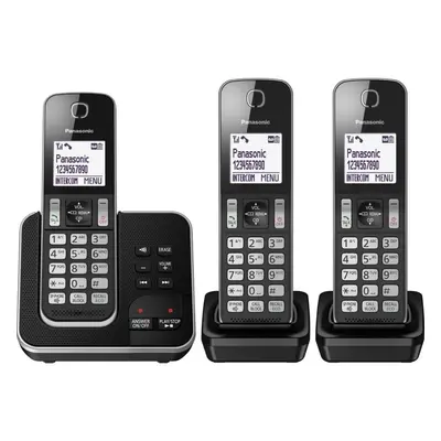 PANASONIC KX-TGD623EB Cordless Phone - Triple Handsets