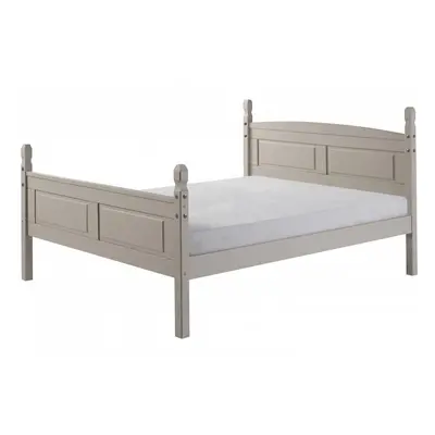 Corona Grey Wax 4'6" High End Bed Frame Solid Pine Bedroom Furniture