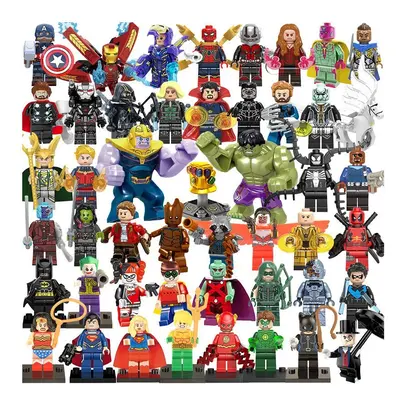 48PCS DC Marvel Superhero Minifigure Toy Fit Lego