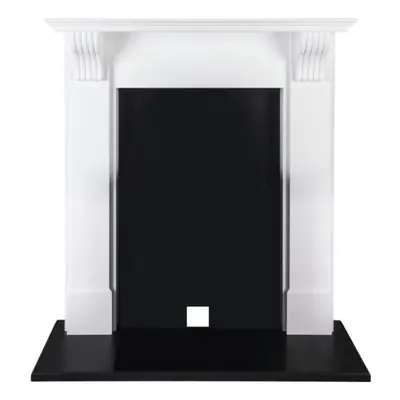 Adam Harrogate Stove Fireplace in Pure White and Black, Inch